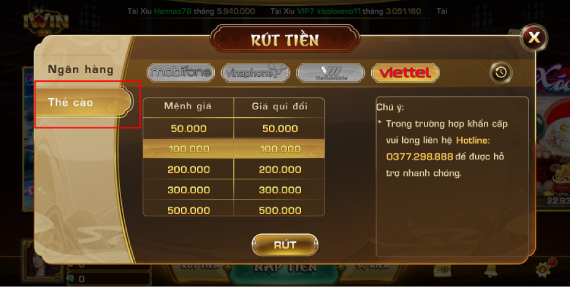 Rút tiền Iwin