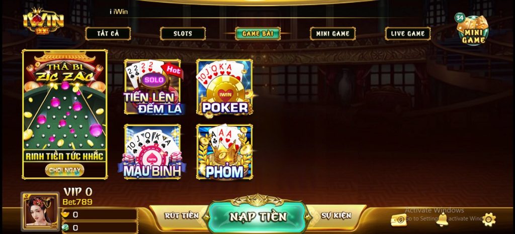 game bài iwinclub, game đánh bài đổi thưởng
